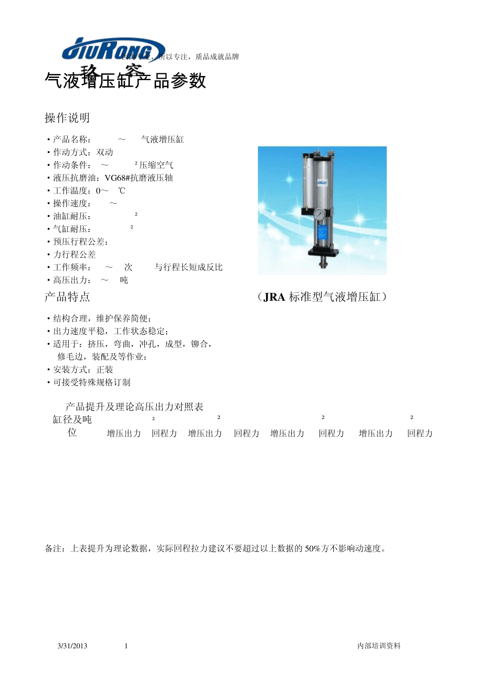 气液增压缸操作与应用_第1页