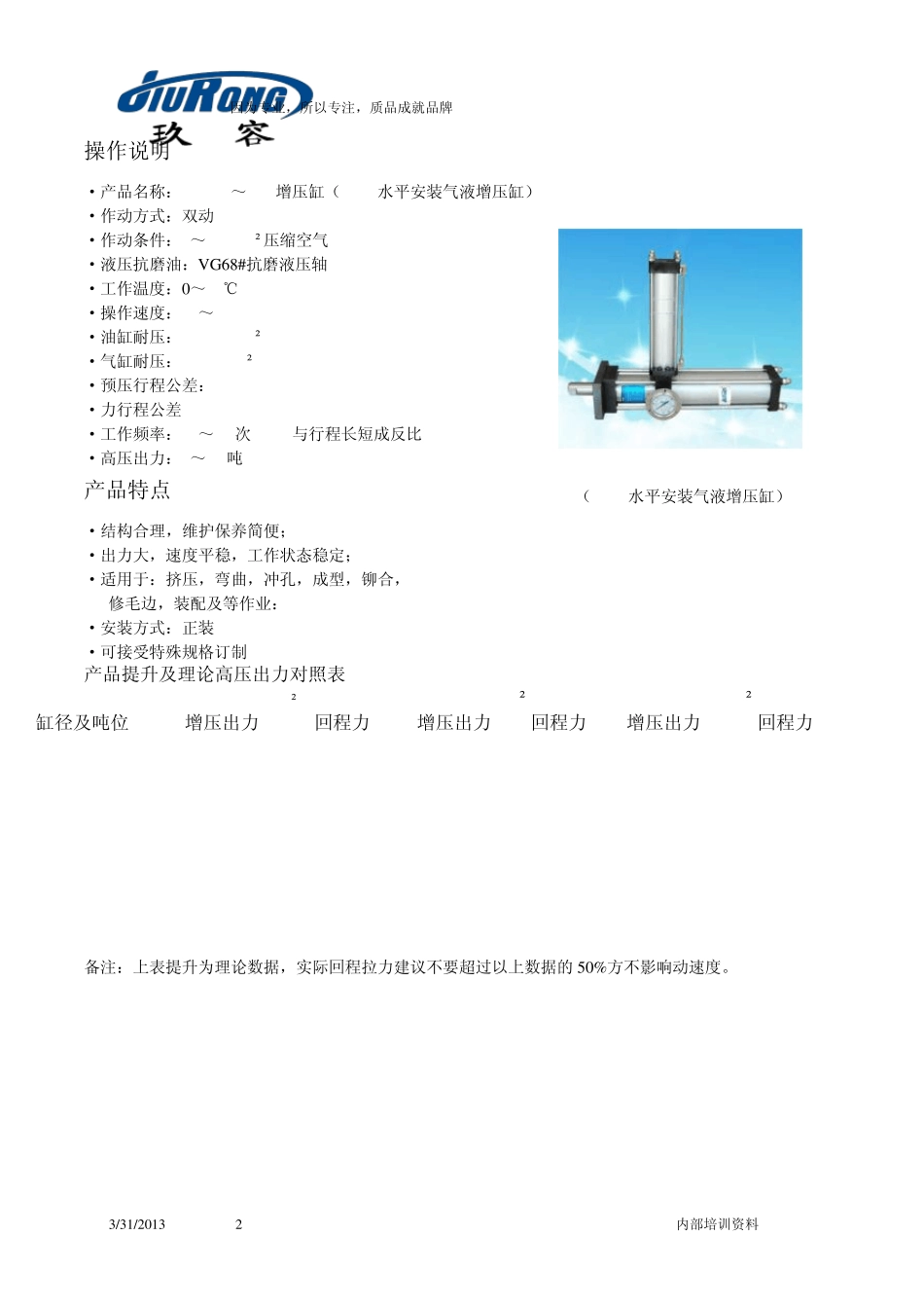 气液增压缸操作与应用_第2页