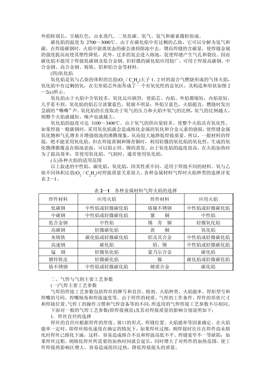 气焊气割火焰及工艺参数的选择_第3页