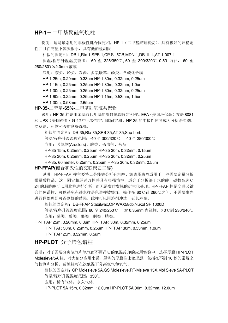 气相色谱柱大全_第1页