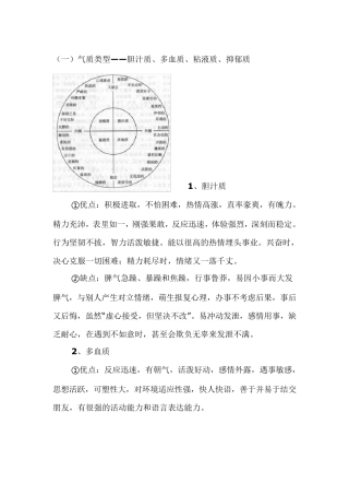 气质类型分析及孩子教育