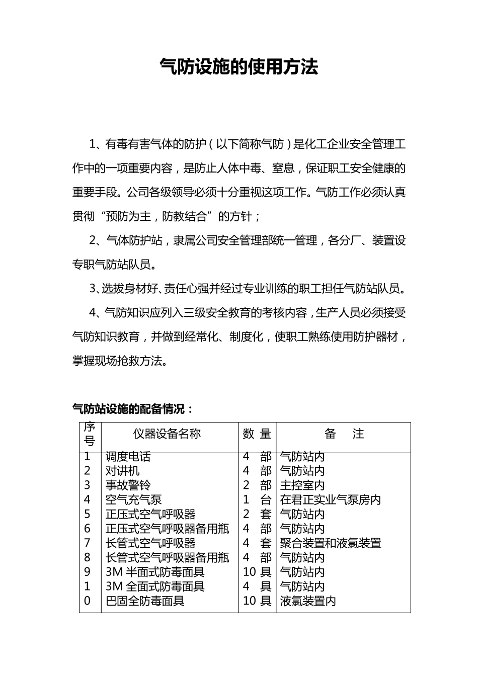 气防设施的使用方法_第1页