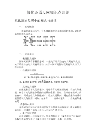 氧化还原反应知识点归纳(已上)
