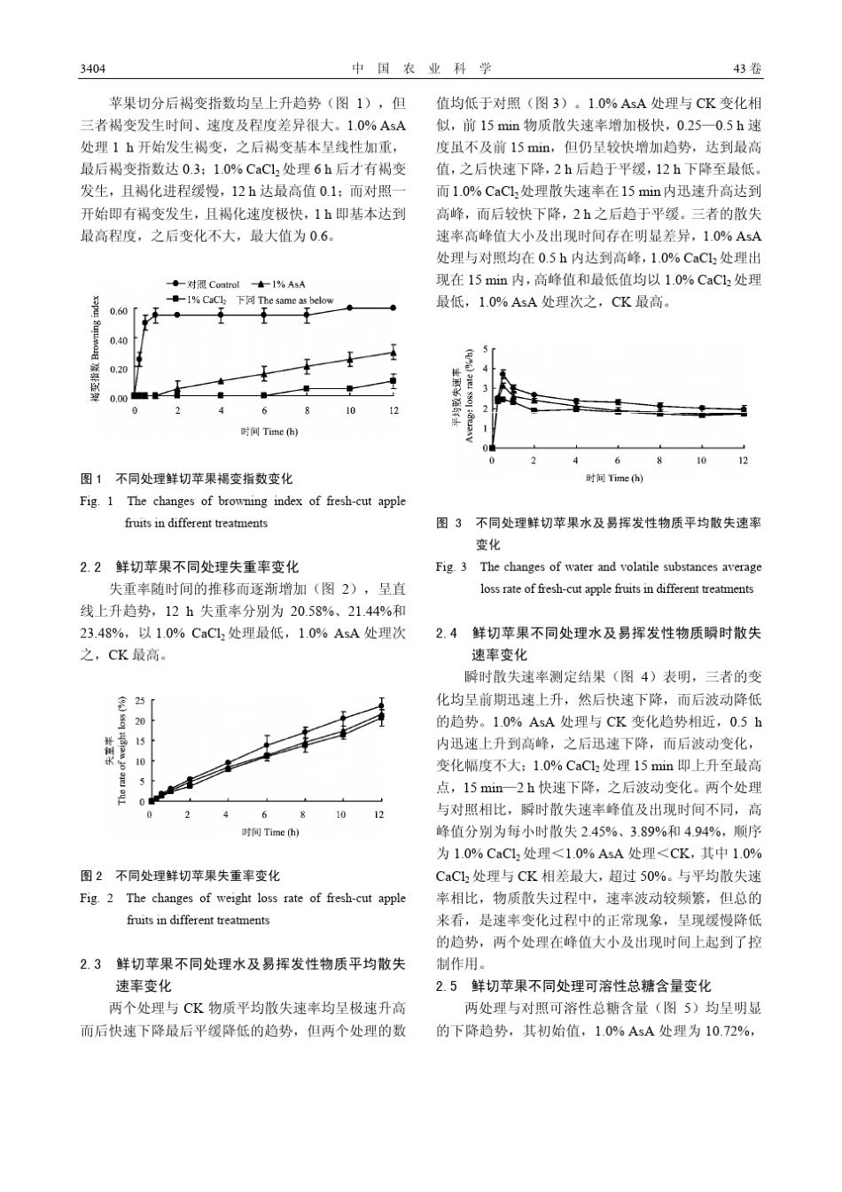 氯化钙和抗坏血酸处理对鲜切苹果品质和褐变的影响_第3页
