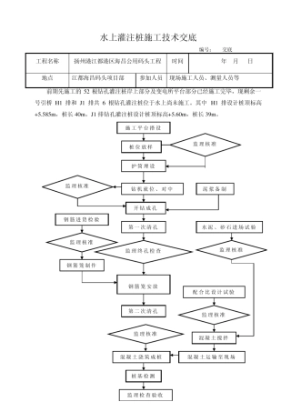 水上灌注桩施工技术交底