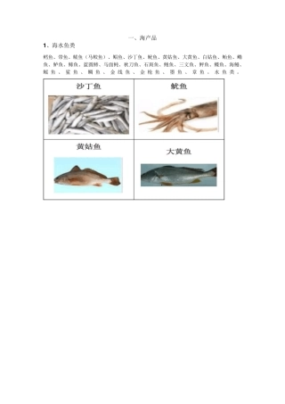 水产品分类大全
