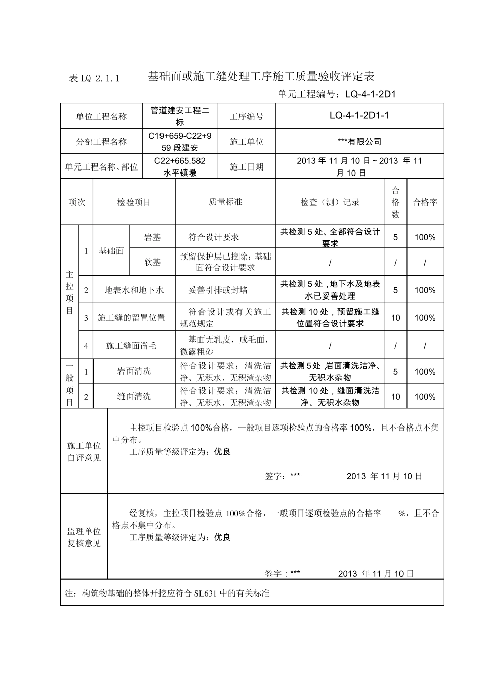 水利单元工程施工质量验收评定表(实例)_第2页