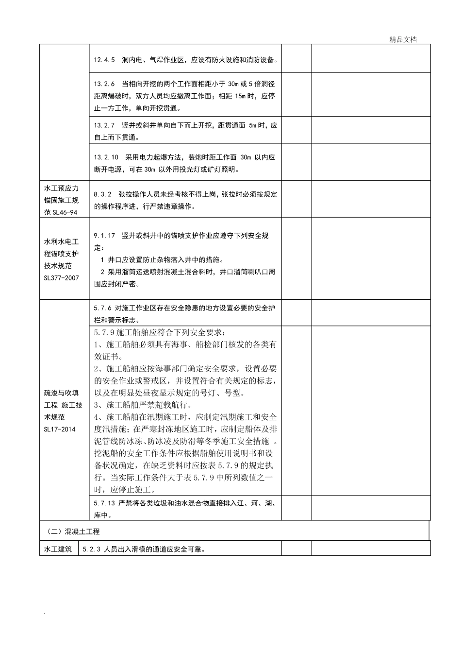 水利工程建设标准强制性条文检查记录表_第2页