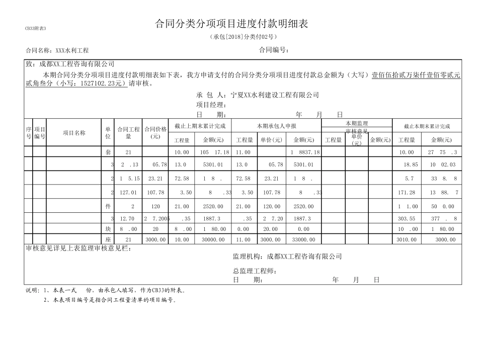水利工程进度款支付结算书_第3页