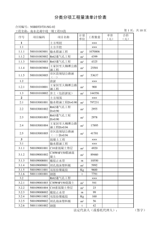 水利工程量清单范例