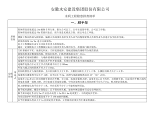 水利工程隐患排查清单