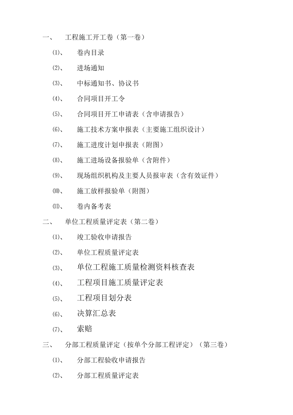 水利水电工程施工资料整理目录_第1页