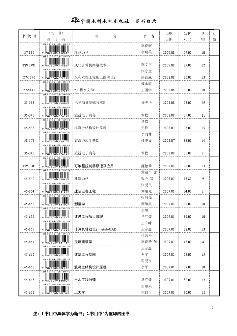 水利水电社教材书目_第3页