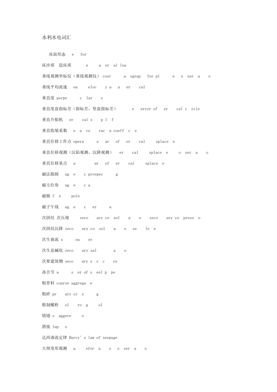 水利水电词汇_第1页