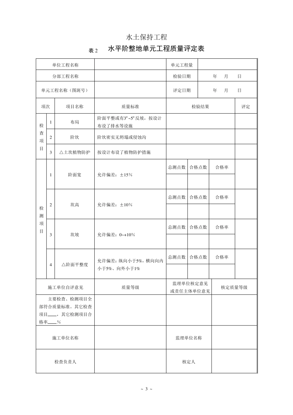 水土保持工程项目划分及工程质量评定表_第3页