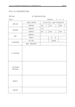 水土保持常用监测表格