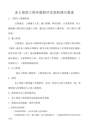 水土保持申报程序及资料要求