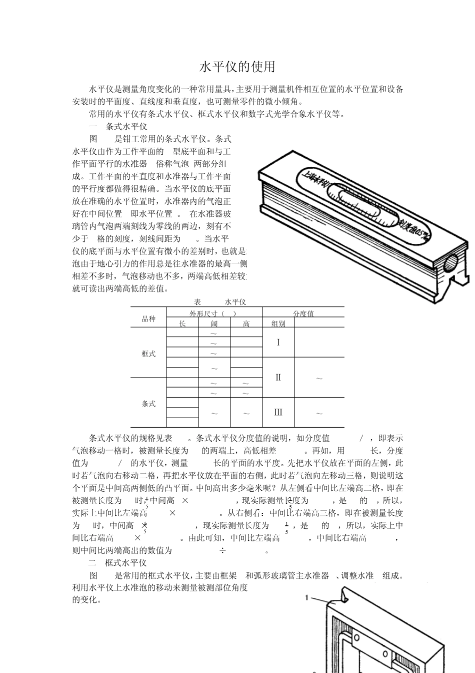 水平仪、百分表、千分尺、游标等量具的使用_第1页