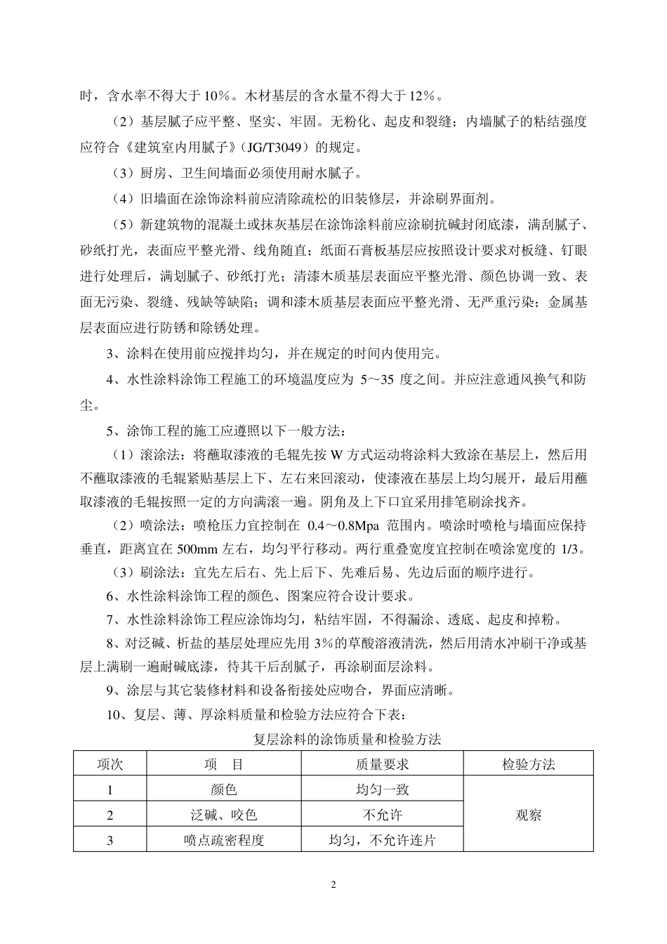 水性涂料涂饰工程监理实施细则_第2页