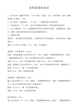 水性漆基本知识
