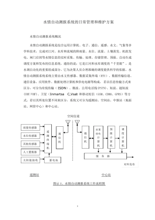 水情自动测报系统的日常管理和维护方案及常见问题