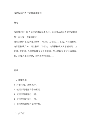 水晶报表的5种格式