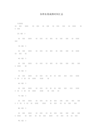 水果成熟季节和药用价值
