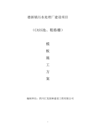 水池大型模板专项方案