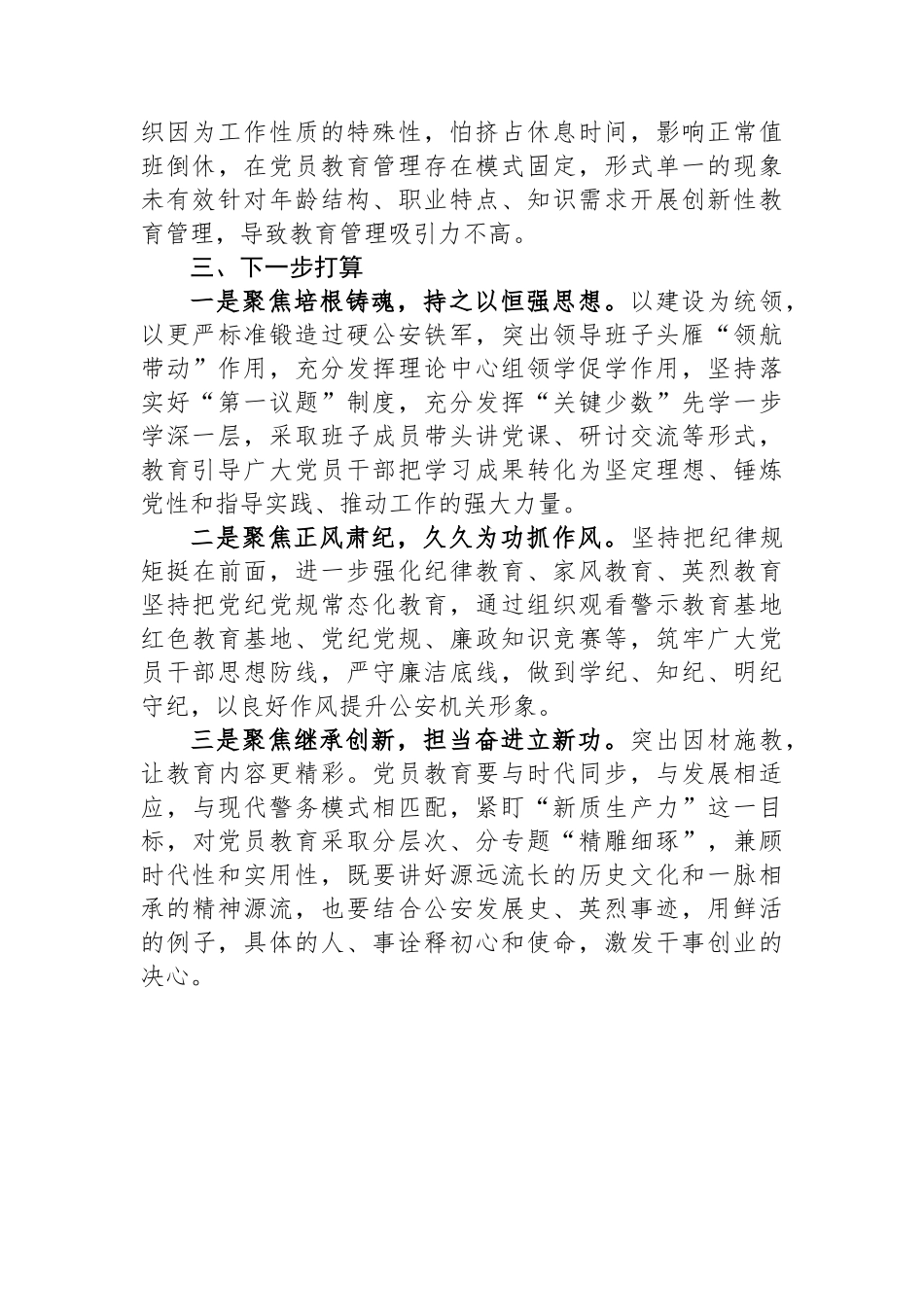 XX分局2024年党建工作总结_第3页