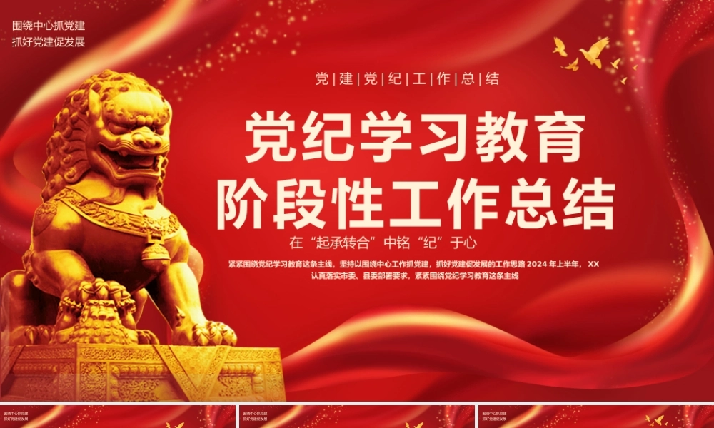 党建纪律教育工作总结PPT模板（20240708）