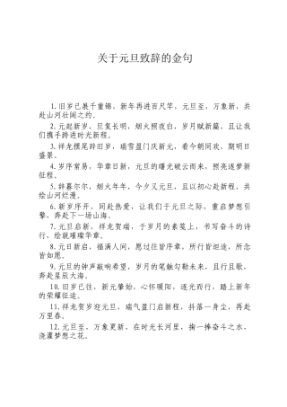 关于元旦致辞的金句