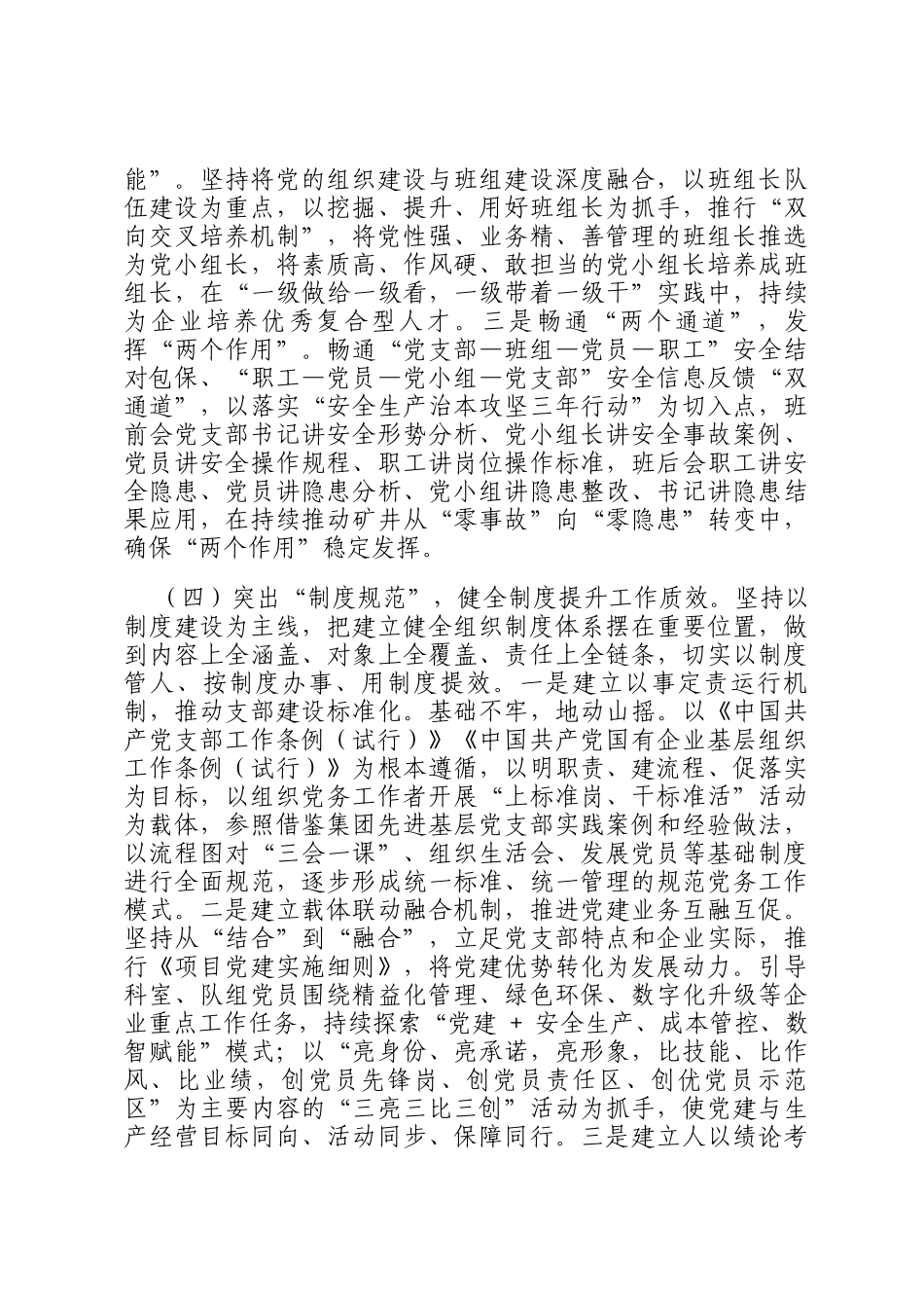 国企党委2024年度抓基层党建工作述职报告_第3页