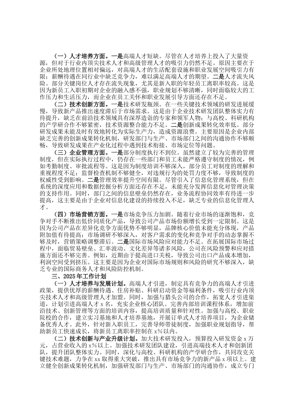 国有企业2024年工作情况总结及2025年工作计划_第2页
