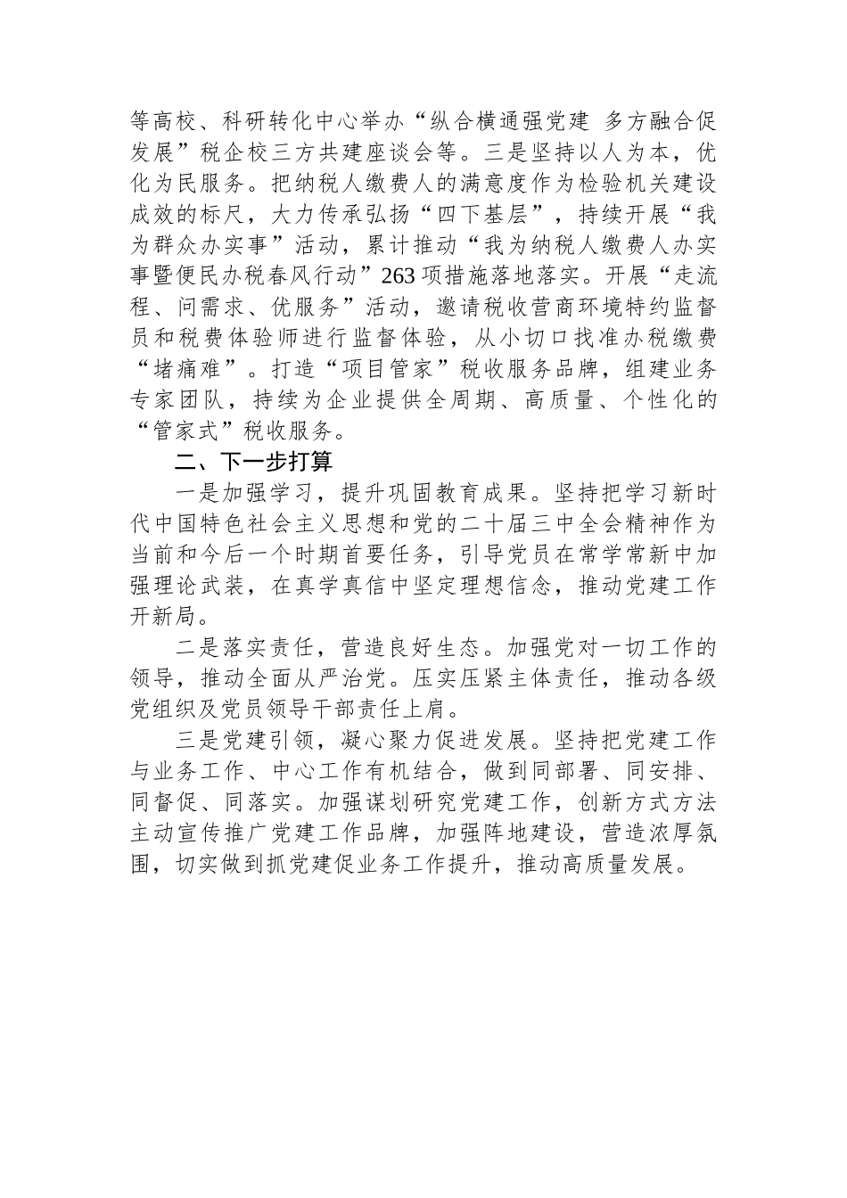 某市税务局党组书记抓基层党建工作述职报告_第3页