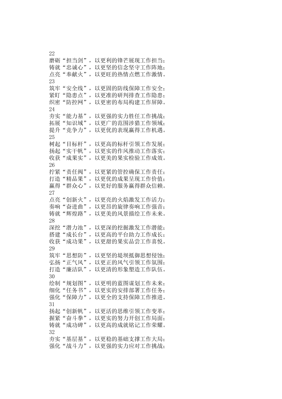 年终述职报告、工作总结段落内小标题40组_第3页