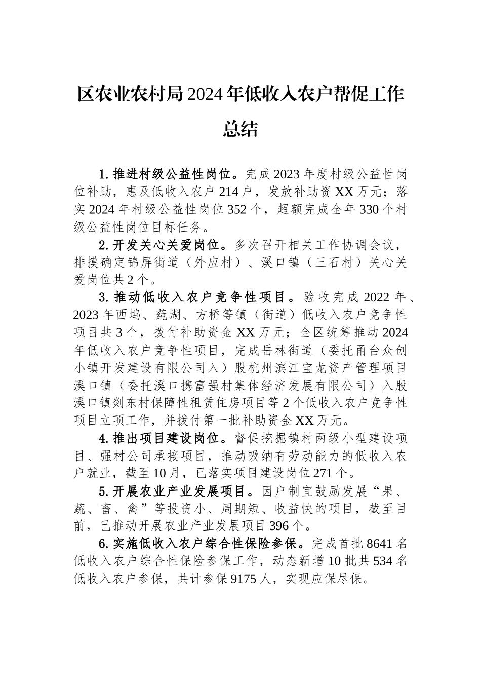 农业农村局2024年度工作总结汇编（6篇）_第2页