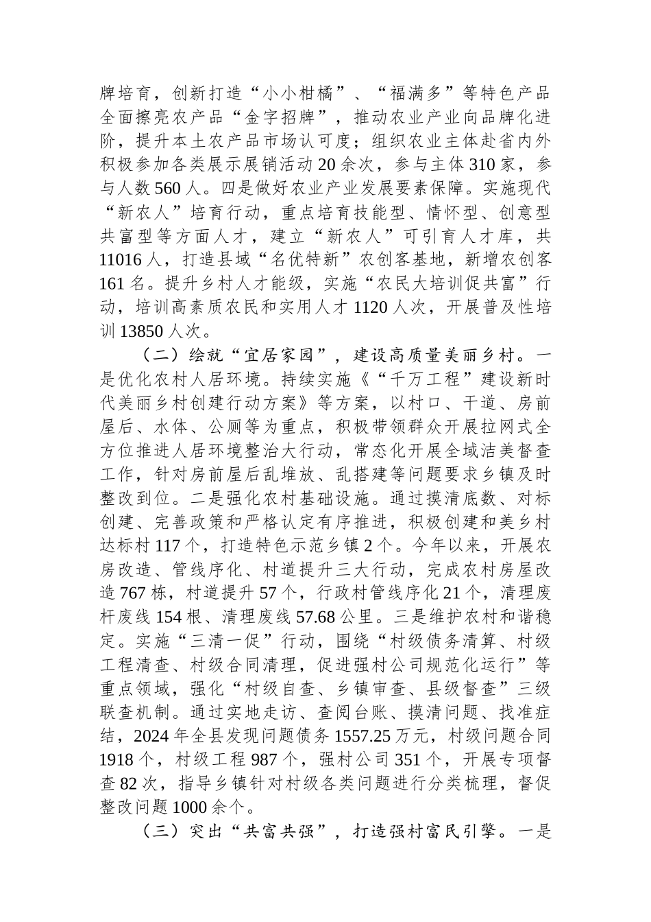 农业农村局2024年工作总结及2025年工作计划_第2页