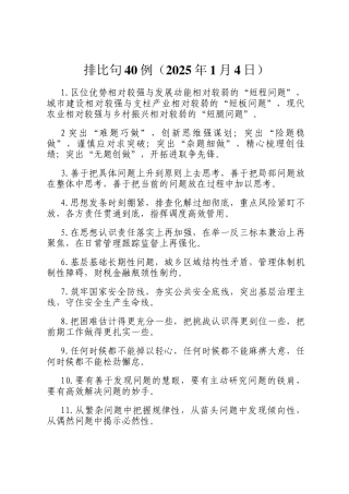 排比句40例（2025年1月4日）