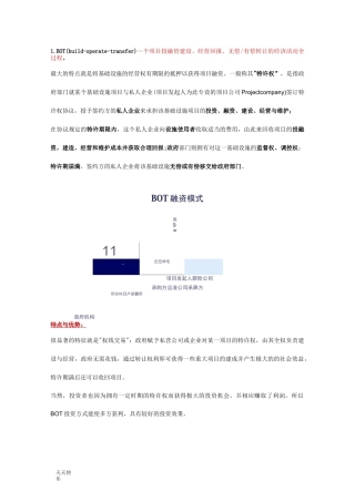 新版常见的投融资模式介绍