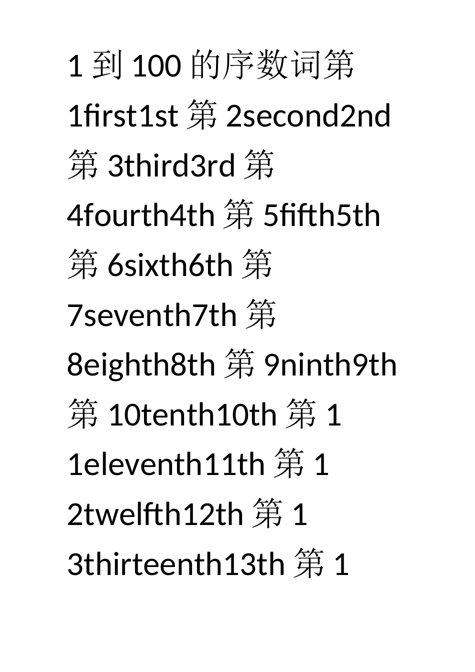 1到100的序数词_第1页