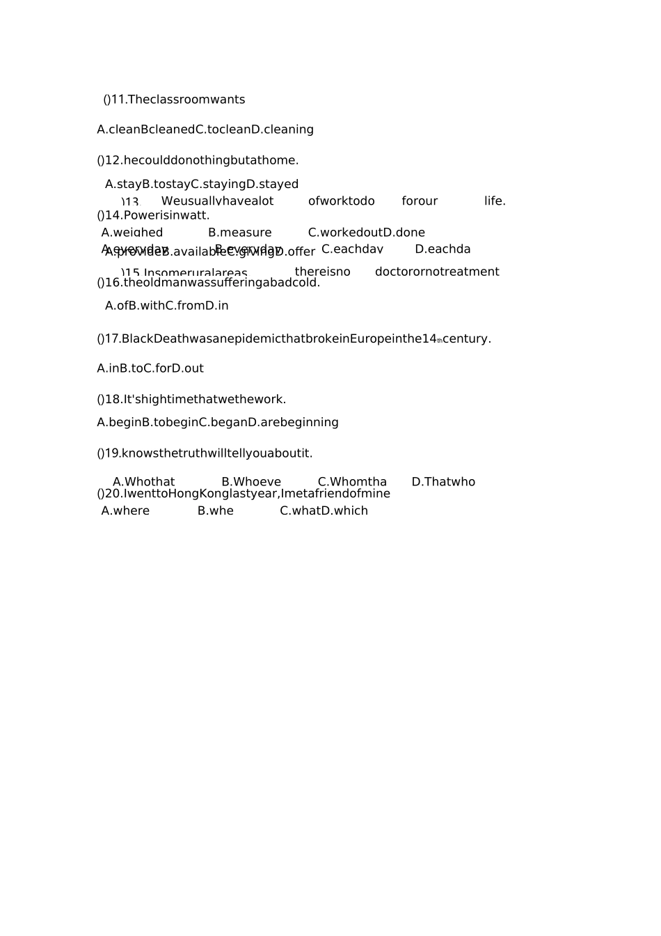 职高高二英语期末考试试题_第2页