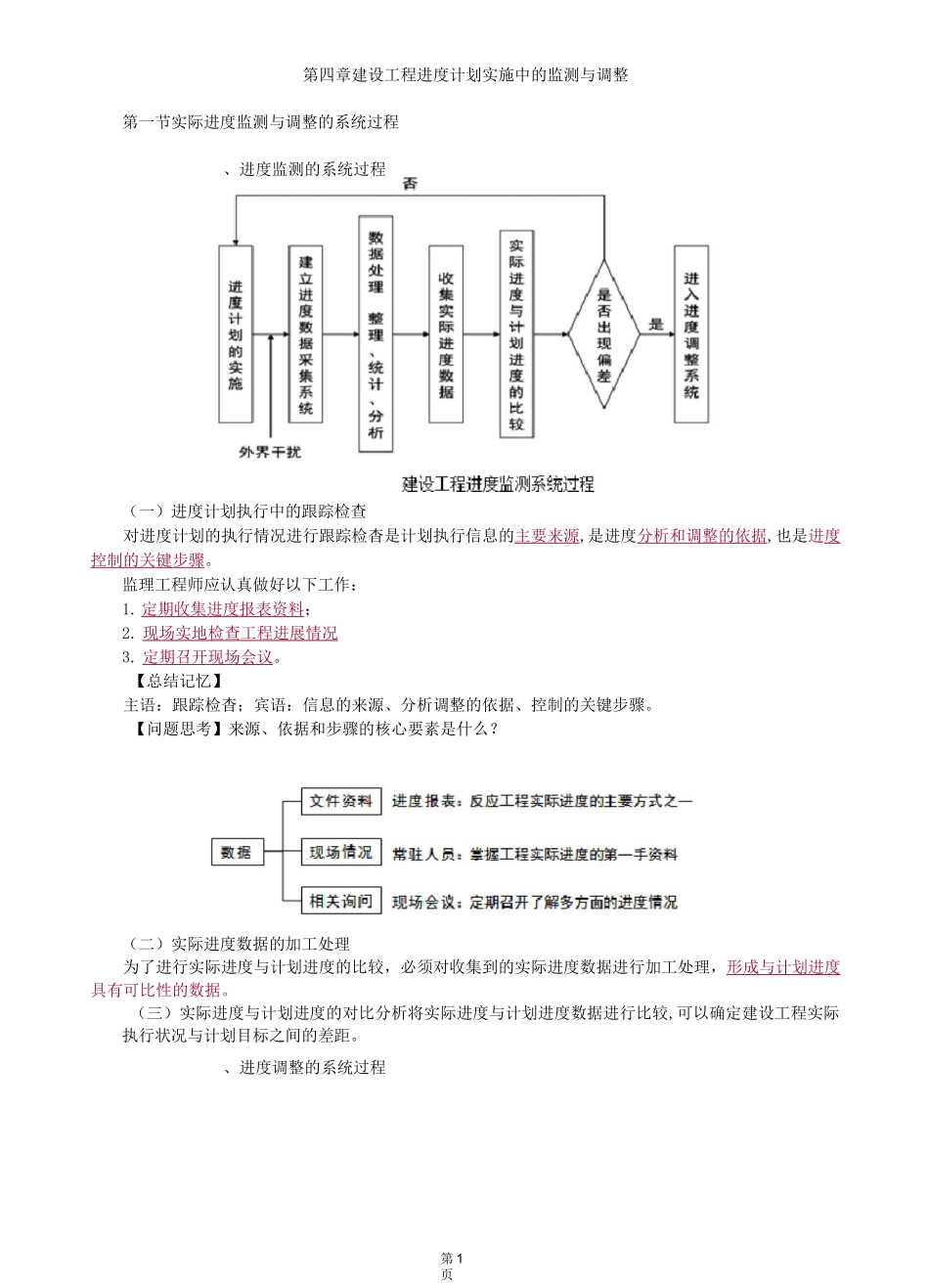 建设工程进度计划实施中的监测与调整0401_第1页