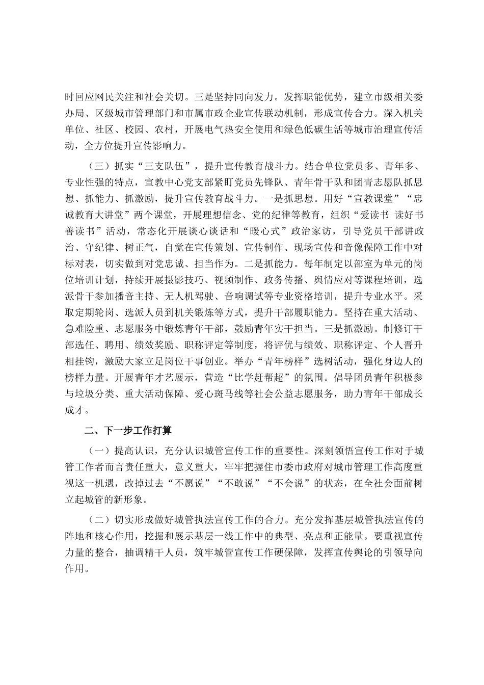 市城管局宣教中心2024年工作总结_第2页