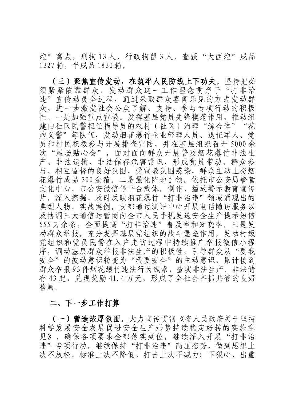 市公安局关于推进安全生产打非治违专项行动工作情况的报告_第3页