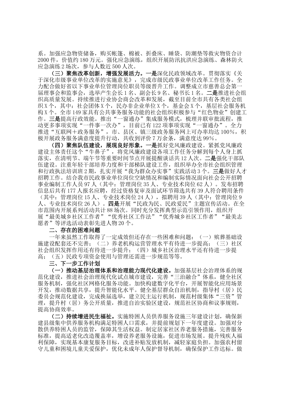 市民政局2024年工作情况总结及下一步工作计划_第2页