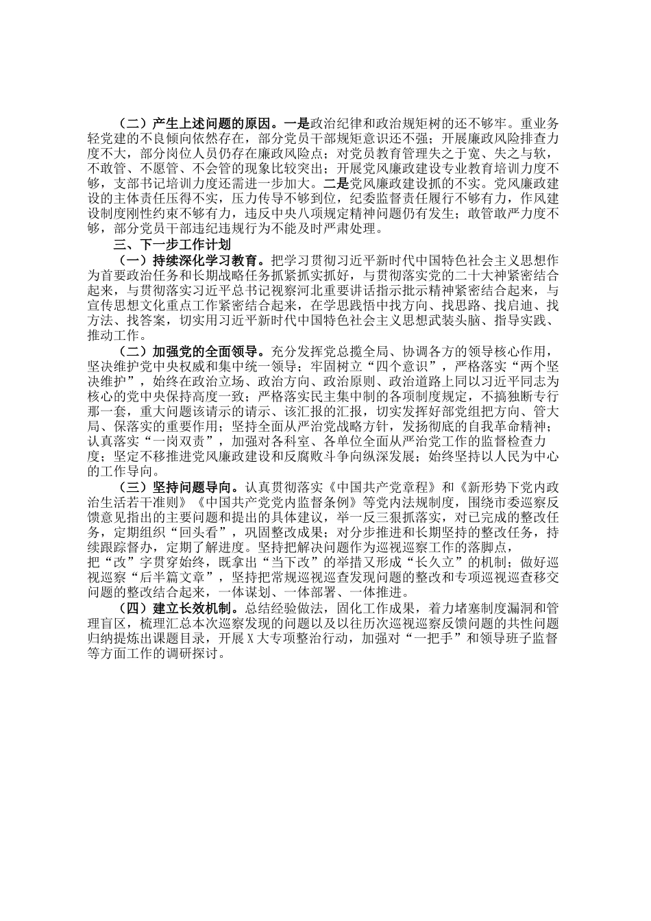 市委宣传部2024年巡察整改工作情况报告_第2页