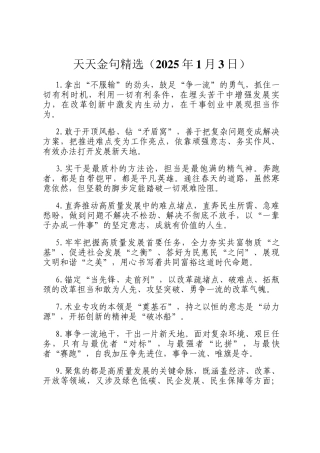 天天金句精选（2025年1月3日）