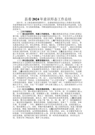 县委2024年意识形态工作总结