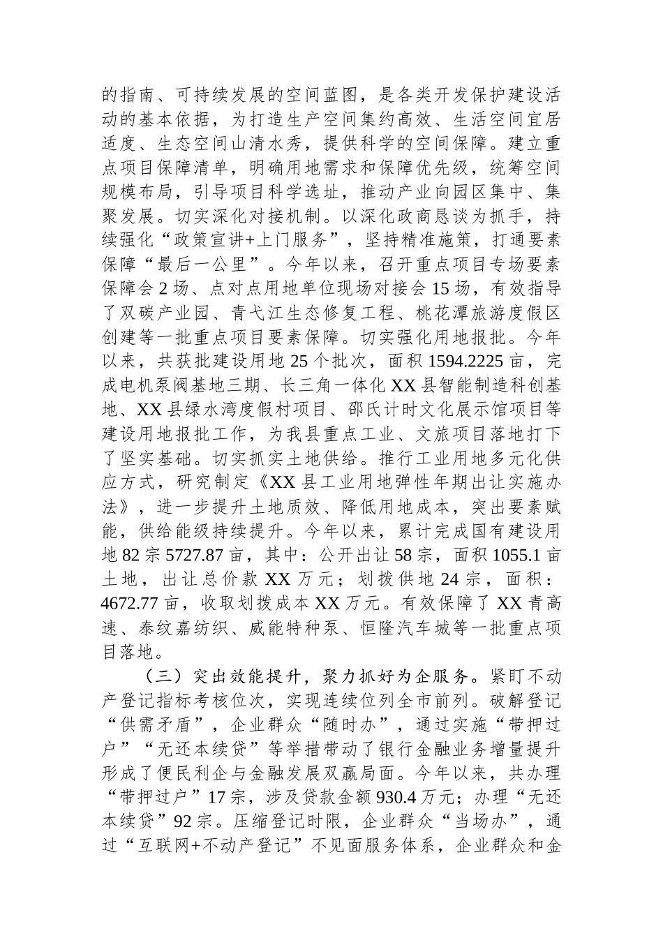 县自然资源和规划局2024年工作总结和2025年工作安排_第2页