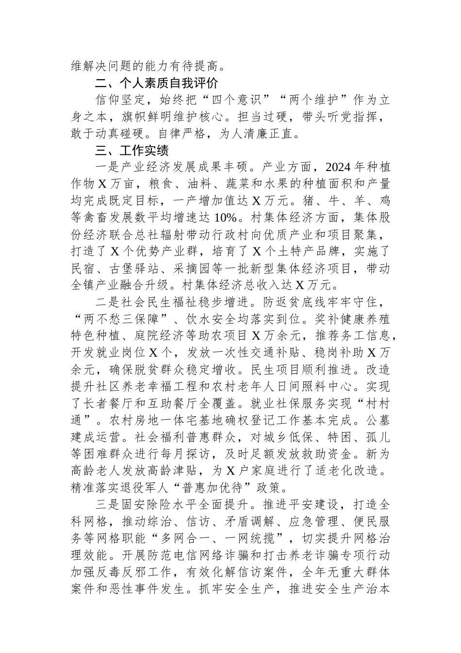 乡镇长2024年度述职报告_第2页